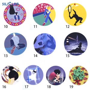15cm Custom Patterned Printed Non Stick Silicone Dab Mat mix 2