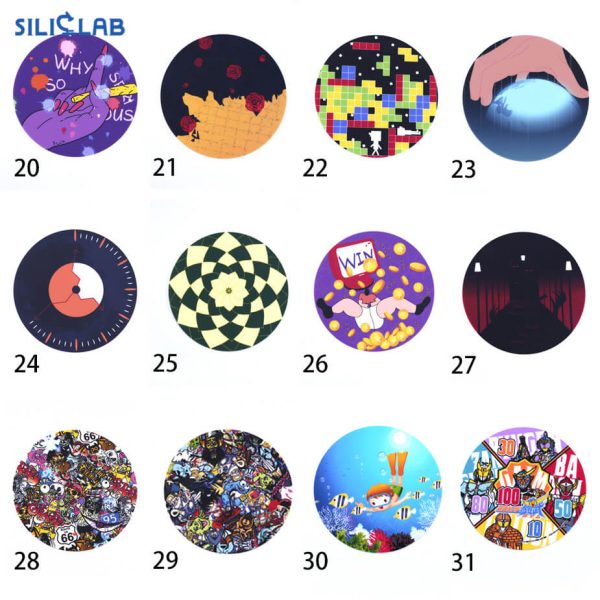 15cm Custom Patterned Printed Non Stick Silicone Dab Mat mix 3