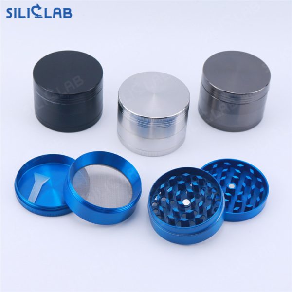 50mm 4-Part Zinc Alloy Metal Herb Grinder with Magnetic Lid