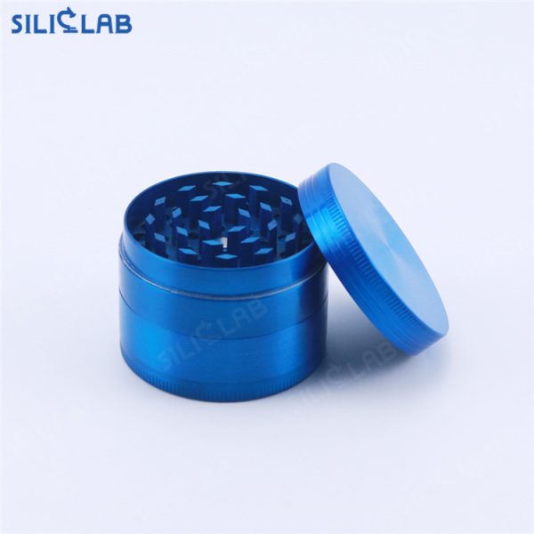 50mm 4-Part Zinc Alloy Metal Herb Grinder with Magnetic Lid blue