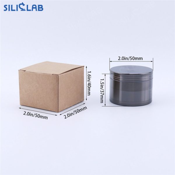 50mm 4-Part Zinc Alloy Metal Herb Grinder with Magnetic Lid packaging