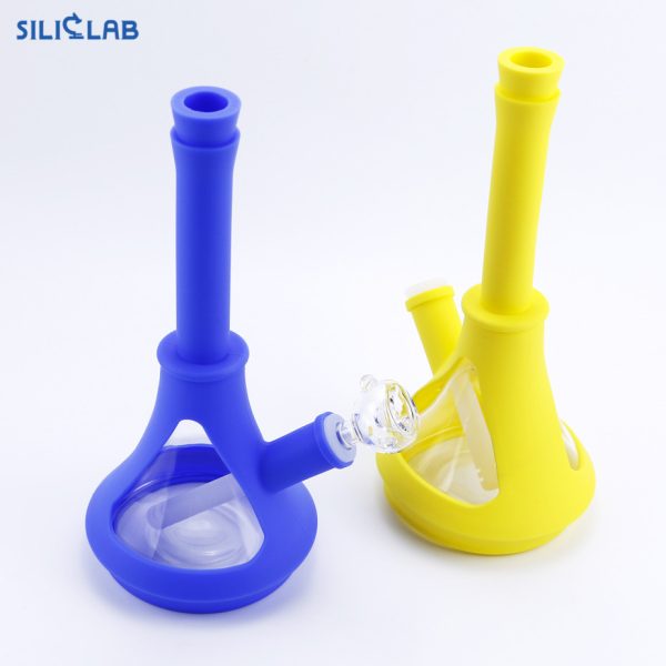 Glass Beaker Base Silicone Bong with Fix Silicone Downstem