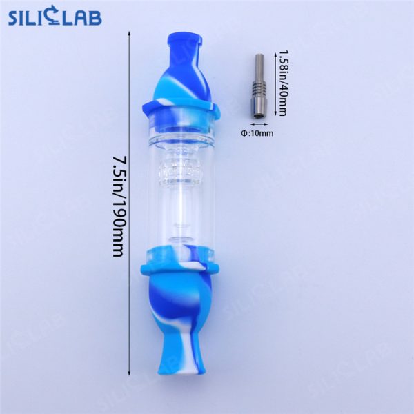 Lighthouse Glass Silicone Nectar Collector with 10mm Titanium Nail sizes
