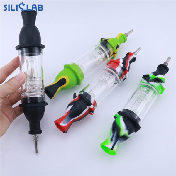 Lighthouse Glass Silicone Nectar Collector with 10mm Titanium Tip