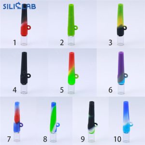 Silicone One Hitter Mini Dab Pipe with Insert Glass Bowl mix