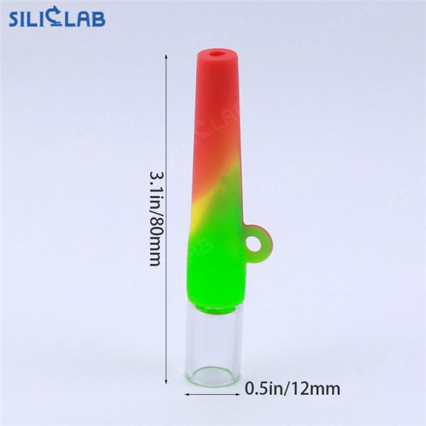 Silicone One Hitter Mini Dab Pipe with Insert Glass Bowl sizes