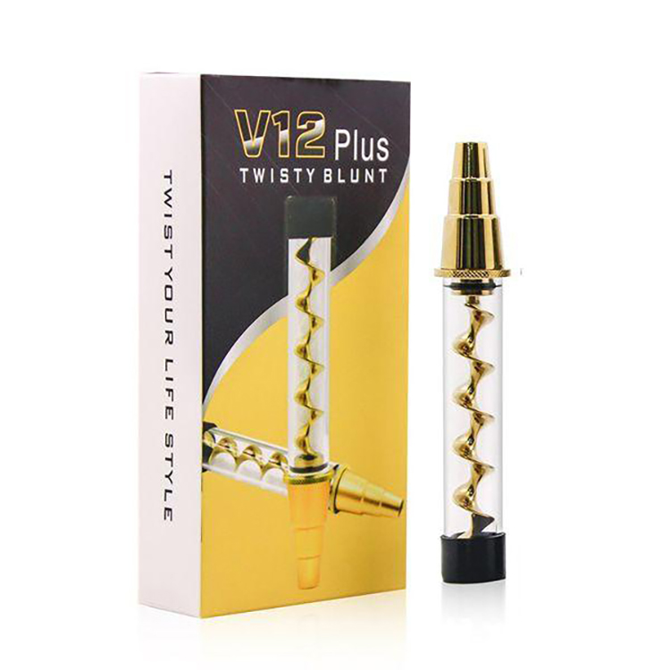 New Pipe Glass Twisty Blunt Pipe Kit 2 Series Box - Siliclab