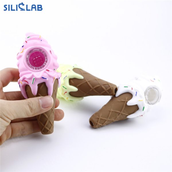 ice cream cone pipe hand smoking silicone pipes