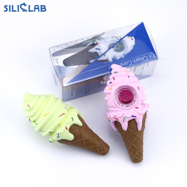 ice cream hand pipe silicone smoking