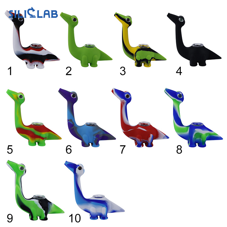 10colors Dinosaur Bubbler Smoking Pipe