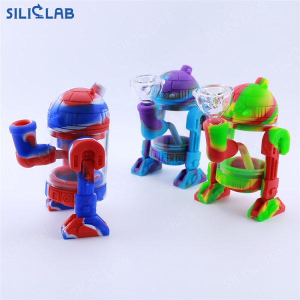 robot water bubbler silicone glass