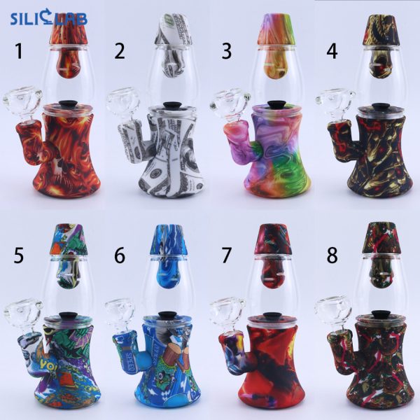 Water-Transfer Pattern Printed Fountain Silicone Dab Rig