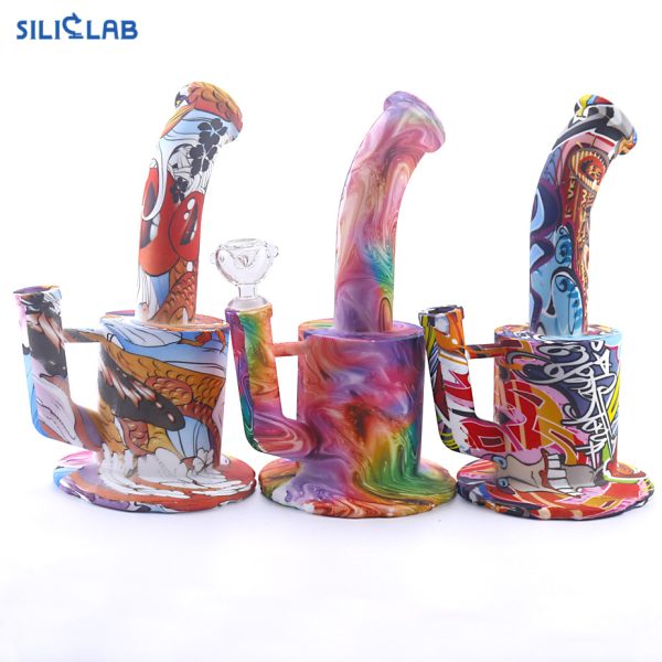 silicone dab rig with patterns