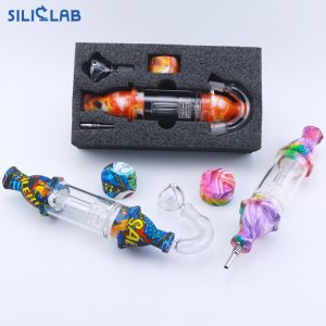 S002 – 3″ Mix Bee Design Silicone Nectar Collector With Cap