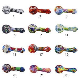 printed silicone spoon pipe