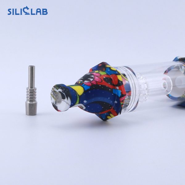 silicone glass dab straw with 10mm nail