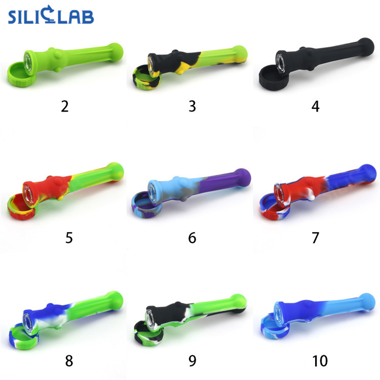 silicone smoking pipes one hitter colors