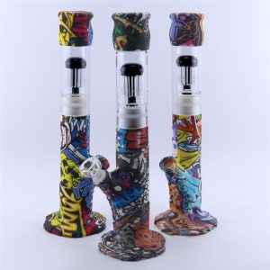 patterned glass silicone bong