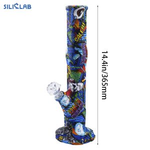 14 inch straight silicone bong printed