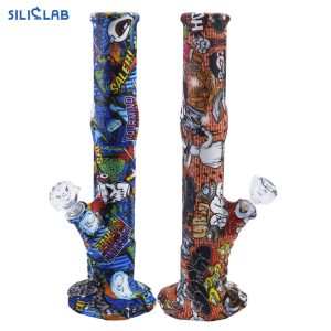 Patterned Printed Silicone Straight Bong