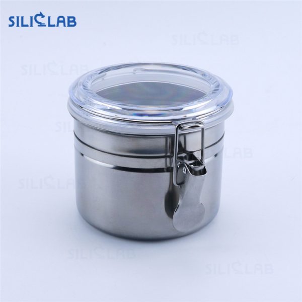 stainless steel herb storage jar