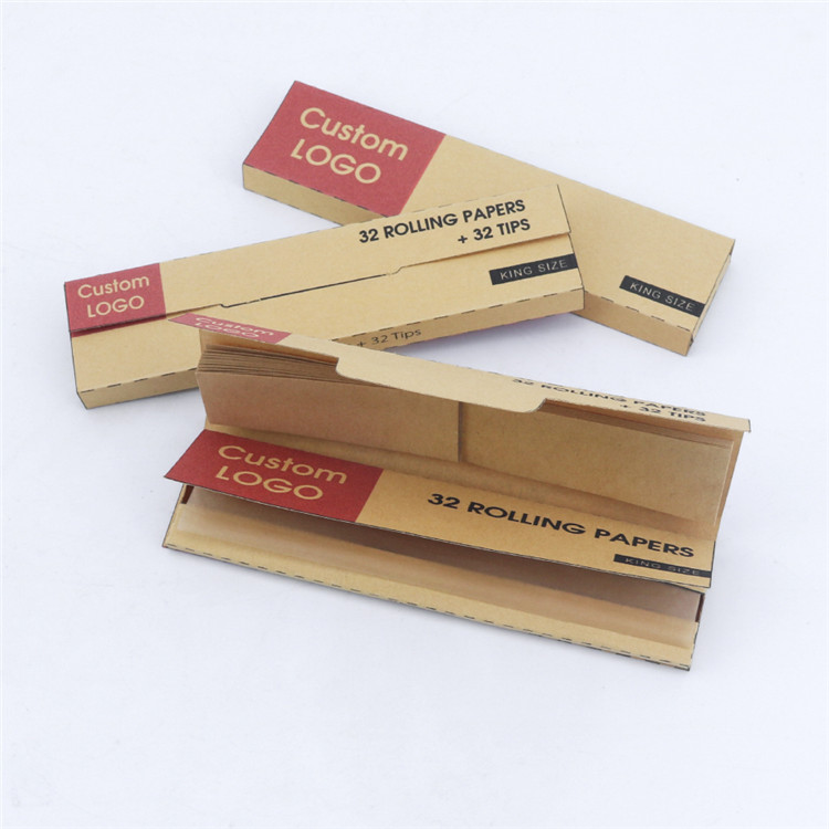 Custom king size rolling paper booklets 32 packs