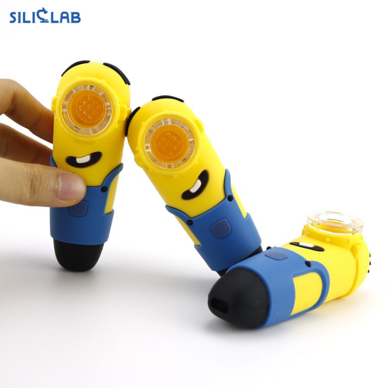 Minions Weed Pipe Silicone Smoking Hand Tube 5”