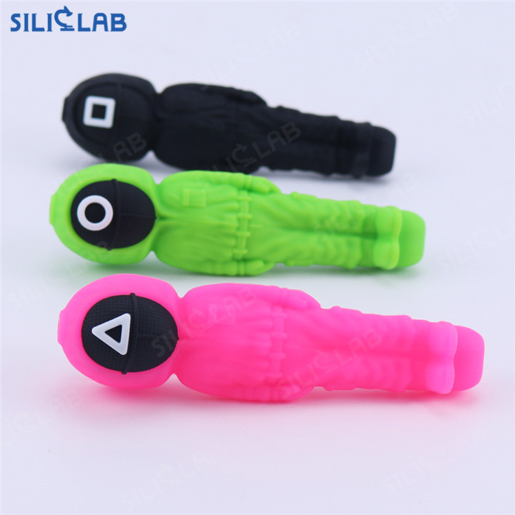 Squid Game Silicone Hand Pipe WGlass Bowl 4.4”