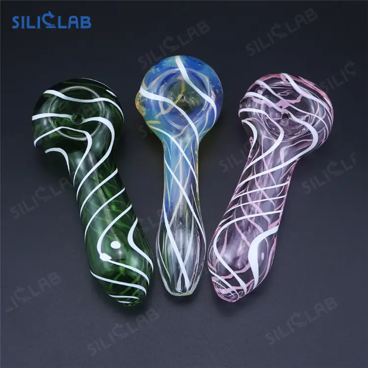 Glass Hand Pipe 4” Exquisitely Pattern Big Bowl
