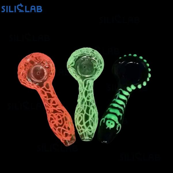 Glass Spoon Pipe Multi-coloured Luminous 10 Style