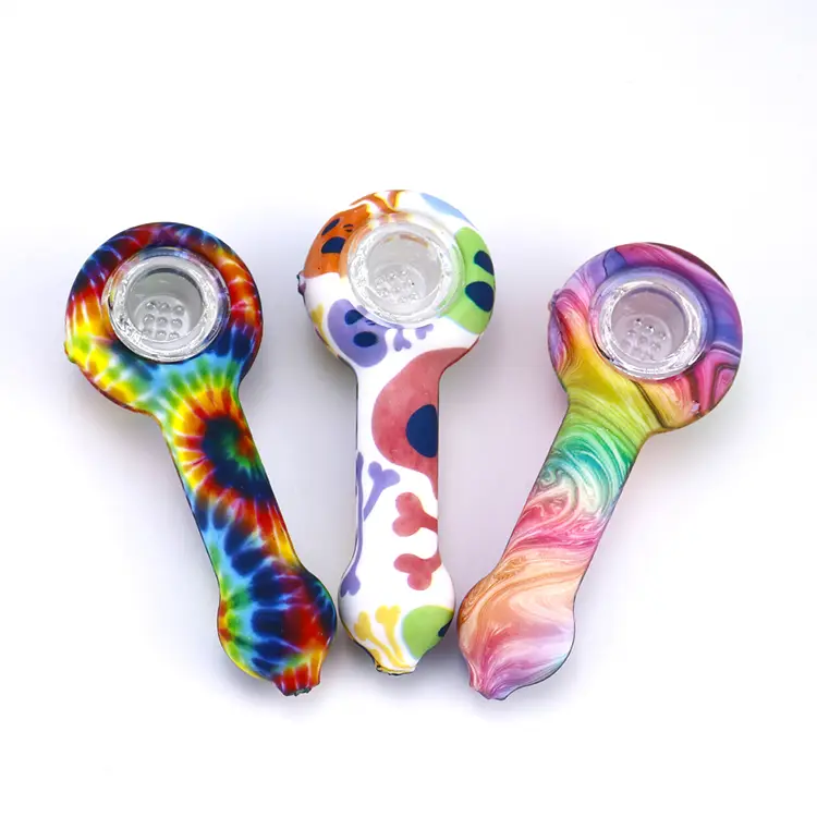 Printing Silicone Spoon Pipe Big Round Head 4.3”