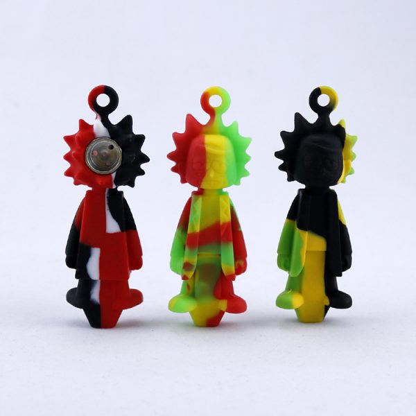 Rick Silicone Pipe Mini Hand Smoke 1 Hitter 3.7”
